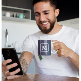 Roxo Azul Ombre - Caneca de Café com Monograma