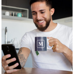 Roxo Azul Ombre - Caneca de Café com Monograma