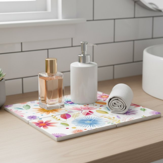 Roxo Azul Rosa Boho Flor Silvestre (Criador carregado)