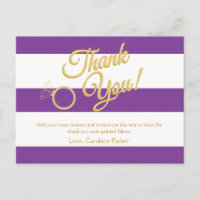 Roxo, Brilhante e Listras Obrigado Cartões