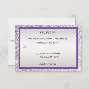 Roxo - brilho elegante que Wedding RSVP