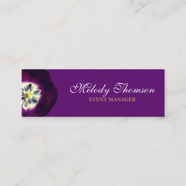 Roxo, cartão de visita, tamanho: Mini, 7,6 cm x (Frente)
