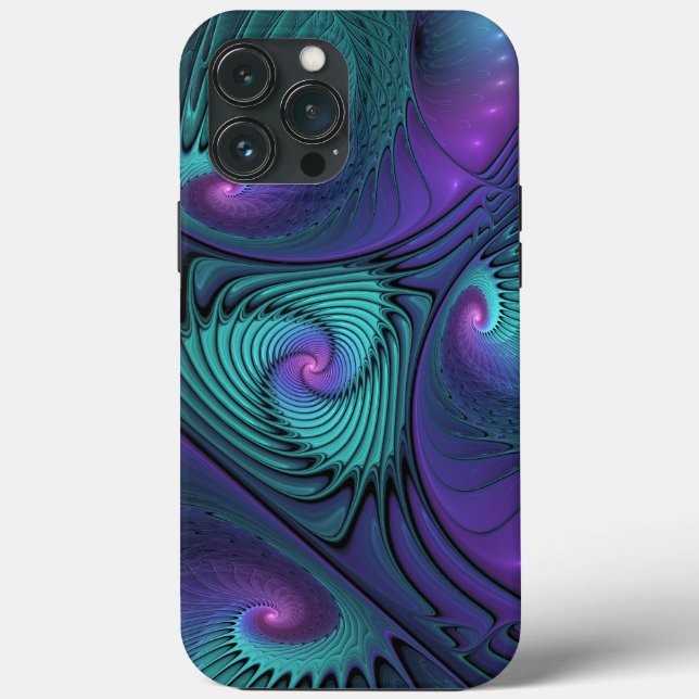 Roxo Conhece Arte Fractal Abstrato moderna Turques (Verso)