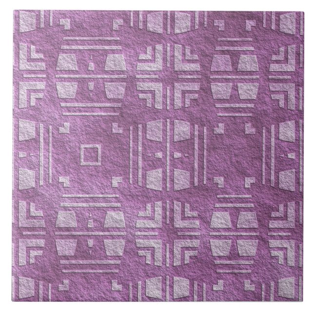 Roxo Contemporâneo, Formas Mauve Azulejo Cerâmico (Frente)