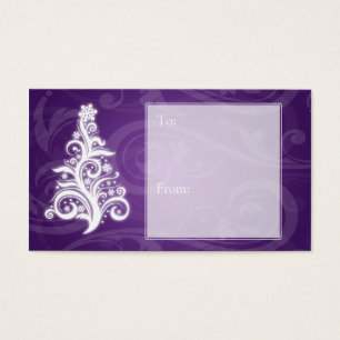 Roxo da árvore de Natal de Swirly do Tag do