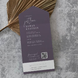 Roxo de ameixa Moderna Adoro Casamento com Código 