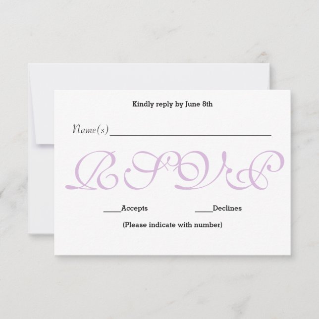 Roxo de Fundo - Cartão de Resposta de Recepção RSV (Frente)