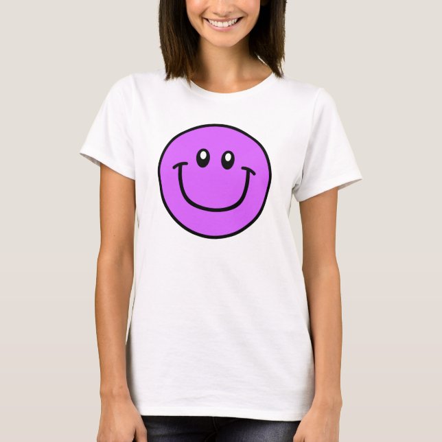 Roxo de sorriso 0003 da camisa da cara (Frente)