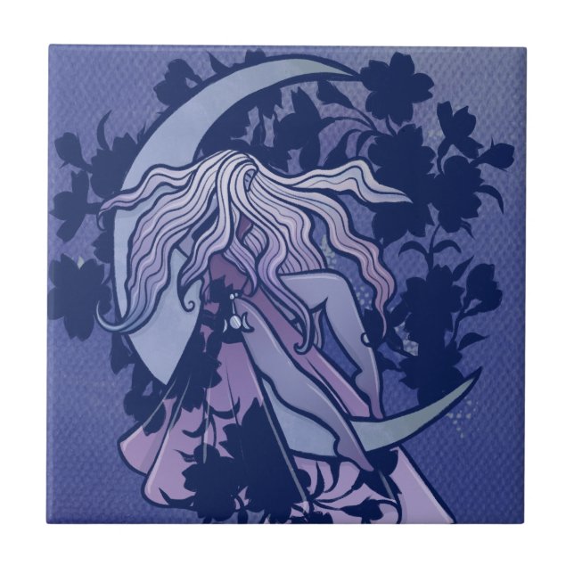 Roxo Deusa da Lua Wiccan Triple Moon - Símbolo de  (Frente)