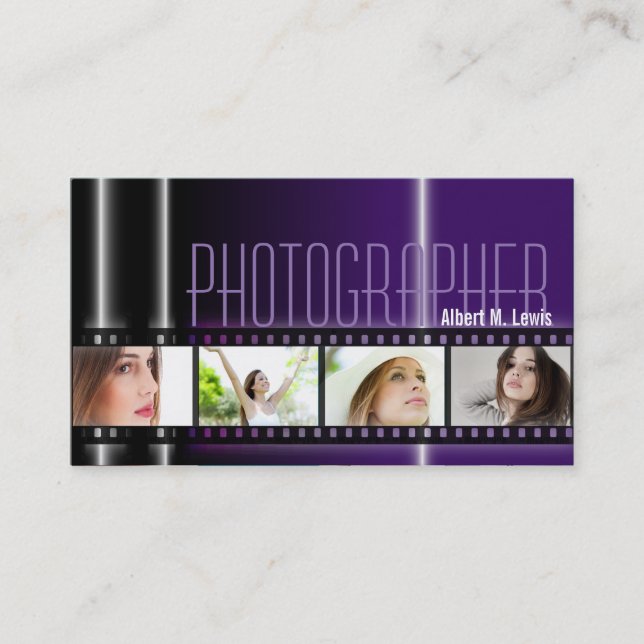 Roxo do cartão de visita da foto do filme da (Frente)