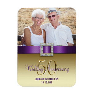 Roxo do ímã do aniversário de casamento do ouro