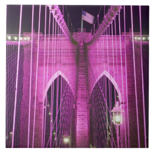 Roxo do Lit da ponte de Brooklyn