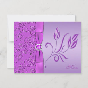 Roxo e cartão Jewelled lavanda do menu