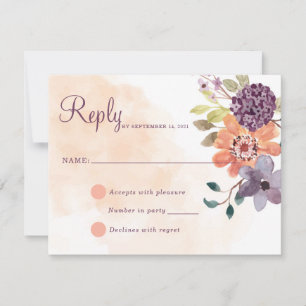 Roxo e Laranja Floral Outono Resposta de Outono