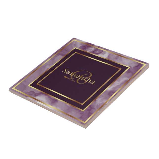 Roxo E Mármaco Geométrico Dourado (Lateral)