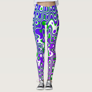[Roxo e Verde] Anilhas Leggings Op-Art