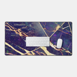 Roxo Elegante Azul Dourado Mármaco Adicionar Nome 