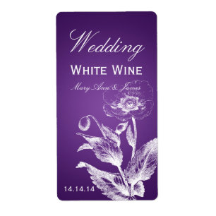 Roxo elegante da papoila da etiqueta do vinho do