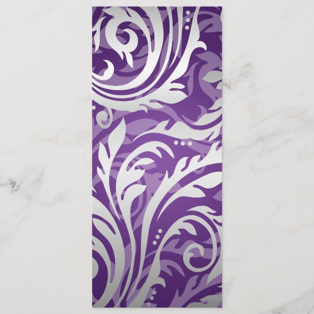 Roxo elegante do Flourish de Swirly do menu do (Frente)