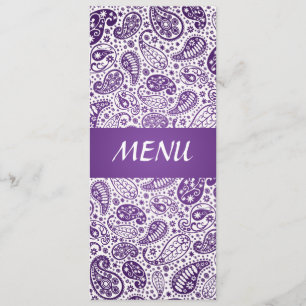 Roxo elegante do teste padrão de Paisley do menu