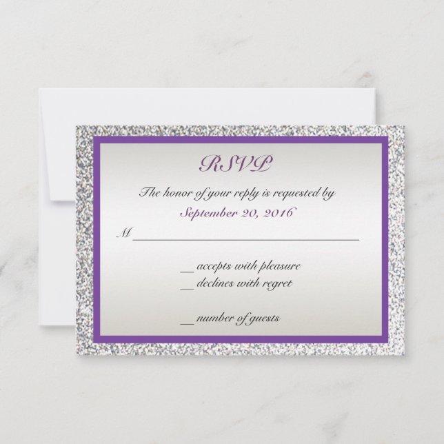 Roxo - Elegante Resposta para Casamento com Brilho (Frente)