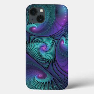Roxo encontra Arte Fractal abstrato Turquesa moder