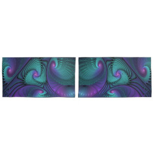 Roxo encontra Arte Fractal Turquesa abstrato