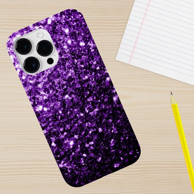 Roxo escuro brilho falso cintilante lixas (Sparkle up and protect your phone with trendy faux sparkles phone case. In many different colors.)
