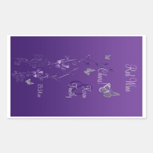 Roxo, etiqueta floral da etiqueta do vinho da