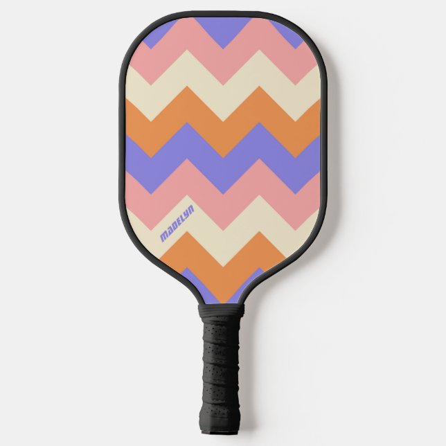 Roxo Feminino Padrão Chevron com Nome Personalizad (Back)