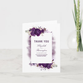Roxo Floral de Berinjela Agradecimento de Casament