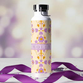 Roxo Floral Moderno Personalizado E Creme