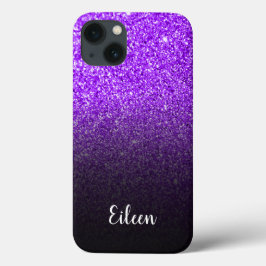 Roxo Glitter Preto Ombre Feminino Personalizado