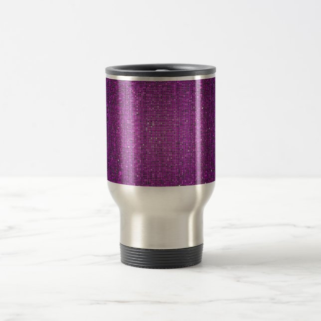 Roxo Glitz 15 oz. Caneca de viagem de aço inoxidáv (Centro)
