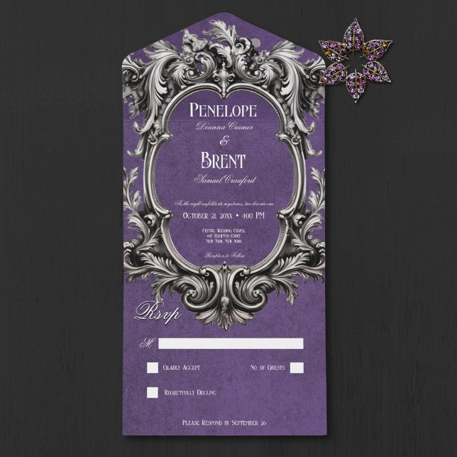 Roxo Gótico - Frame Vitoriano Moody Sem Janto (Gothic Purple Moody Victorian Frame No Dinner)