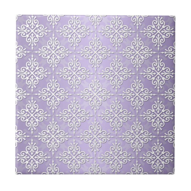 Roxo Lavanda e Damasco Branco (Frente)