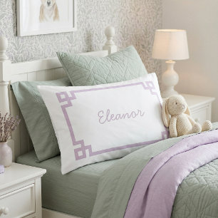 Roxo Lilás Padrão Monograma Chave Grega
