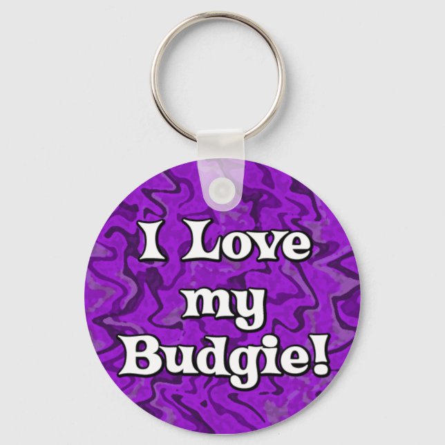 Roxo Louco Adoro o meu Chaveiro de Orçamento (Frente)