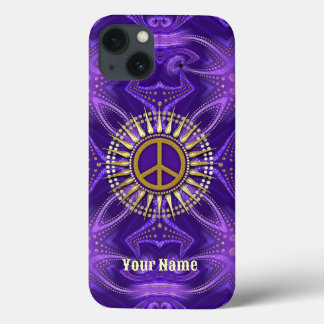 Roxo Mandala Dourado Sunshine Peace Symbol