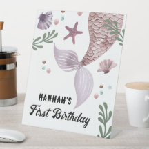 Roxo Mermaid do Mar Aniversário de criança