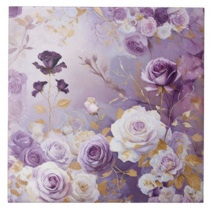 Roxo Moderno/ Rosa/ Rosas Brancas