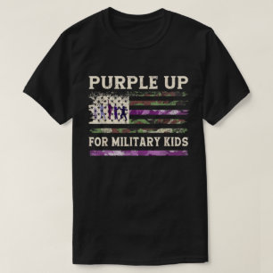 Roxo para Crianças Militares - Camiseta EUA Bandei