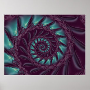 Roxo & poster espiral do Fractal do Aqua