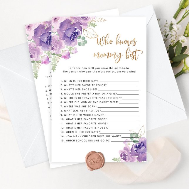 Roxo Quem conhece o melhor jogo de chá de fraldas  (Criador carregado)