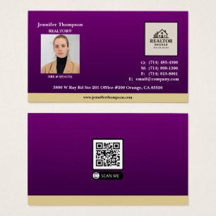 Roxo Real com Cartão de visita de Íman de Destaque