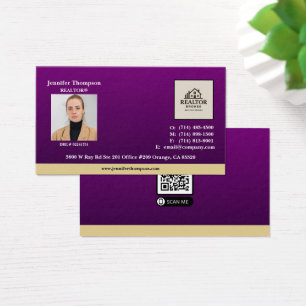 Roxo Real com Cartão de visita de Íman de Destaque