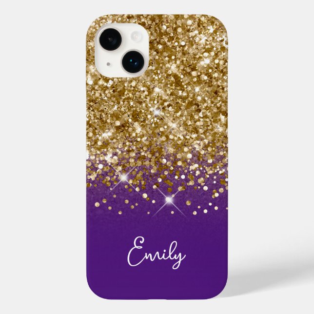Roxo Real e Glitter Dourado (Verso)
