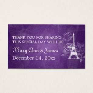Roxo romântico de Paris do Tag elegante do favor