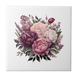 Roxo Rosa Branco Floral Banheiro Cozinha Reforma