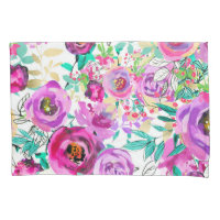 Roxo Rosa Brilhante Colorido Chic Moderno Floral